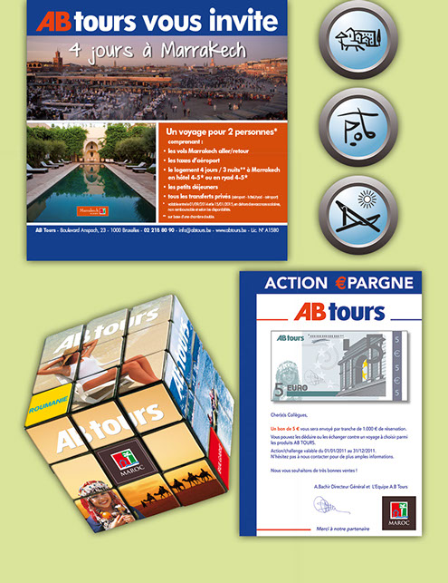 Affiches, posters, vouchers réalisés pour une agence de voyage