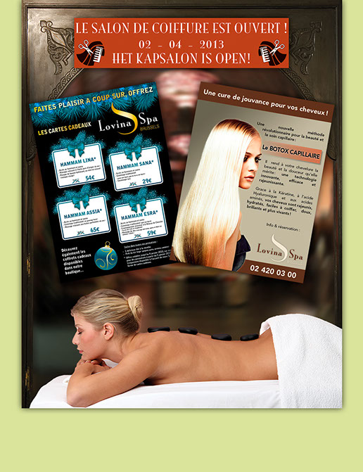 Affiches, posters réalisées pour un spa. Décoration d'un spa.